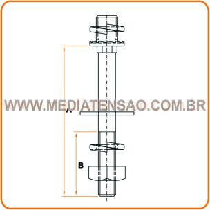 Pino Autotravante para Isolador Tipo Pilar