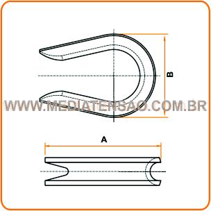 Sapatilha para Cabo de Aço até 3/8
