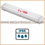 Luminária hermética IP 65 para Cabine Primária 2 x 18w