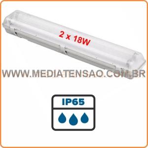 Luminária hermética IP 65 para Cabine Primária 2 x 18w