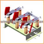 Chave Seccionadora Tripolar Abertura SOB Carga, SEM Base Para Fusível HH, ultra-rápida Modelo 3D Alvenaria 15 a 36kV, até 1250A uso abrigado