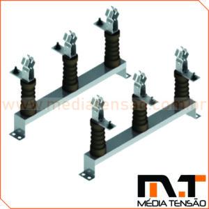 Base tripolar 25Kv – 400A para Fusivel Limitador de Corrente Tipo HH, Uso Abrigado