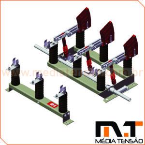 Chave seccionadora tripolar, 36Kv – 400A Abertura SOB Carga, COM Base Para Fusível HH, Uso Abrigado