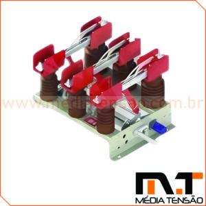 Chave Seccionadora Tripolar Abertura SOB Carga, SEM Base Para Fusível HH, ultra-rápida Modelo 3D Alvenaria 15 a 36kV, até 1250A uso abrigado