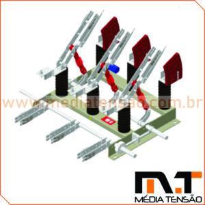 Chave Seccionadora 36kV 400A Abertura SOB Carga SEM Base HH com Aterramento