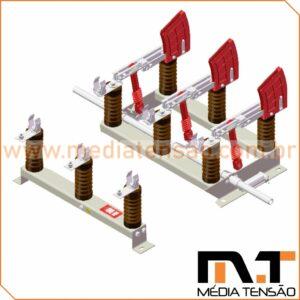 Chave seccionadora tripolar 36Kv 400A Abertura SOB Carga COM Base Para Fusível HH Uso Abrigado