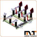 Chave Seccionadora Tripolar 15kV 400A Abertura SOB Carga, COM Base Para Fusível HH, com Aterramento Uso Abrigado