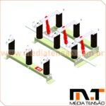 Chave seccionadora tripolar 15Kv 600A Abertura SEM Carga COM Base Para Fusivel HH