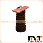 Isolador Pedestal em Epoxi Rosca Base Rosca Topo 15kV