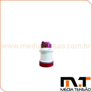Isolador pedestal em porcelana classe 1Kv com prensa-fio para vergalhões de cobre redondo