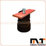 Isolador pedestal classe 1Kv com guia-barra para barramentos de cobre chato
