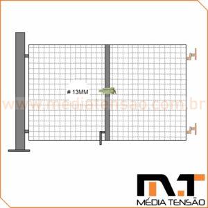 Poste Horizontal para junção de Telas de Proteção