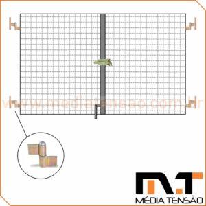 Tela de Proteção 2 x 1,00 x 1,50m malha 25mm para cubículo em alvenaria