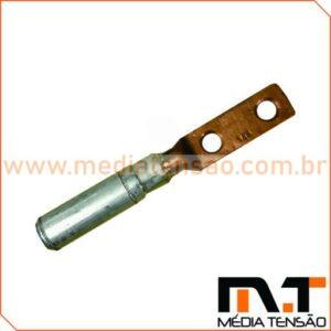 Terminal bimetalico compressao 2 furos
