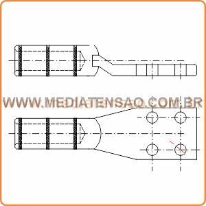 Terminal de Compressão 2 Compressores e 4 Furos NEMA TCB50-N4