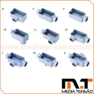 1 1/2” – Condulete de Alumínio tipo E C LL LB e LR COM rosca com tampa cega