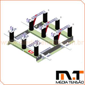 Chave Seccionadora Tripolar 15 a 36kV abertura sem carga com base HH e aterramento